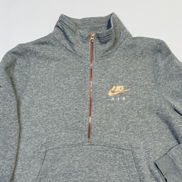Nike Air Tracksuit Womens Large Heather Gray Quarter Zip Pullover Jogger 2 Piece - Picture 3 of 16